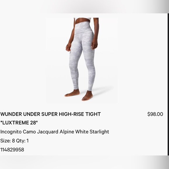 lululemon athletica Pants - WUNDER UNDER SUPER high rise 
Incognito Camo Jacquard Alpine White Starlight